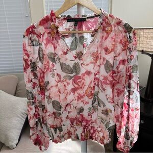 White House Black Market Split-Shoulder Blouse